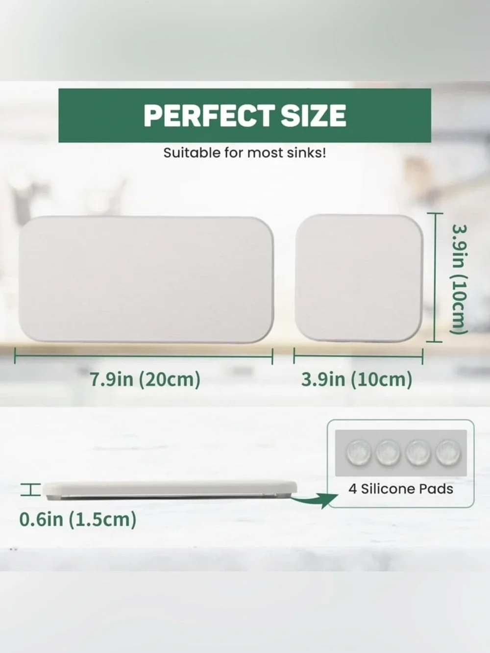 Gray Textured Rectangular Coasters - Set of 3